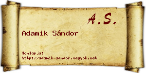 Adamik Sándor névjegykártya