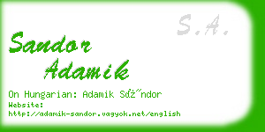 sandor adamik business card